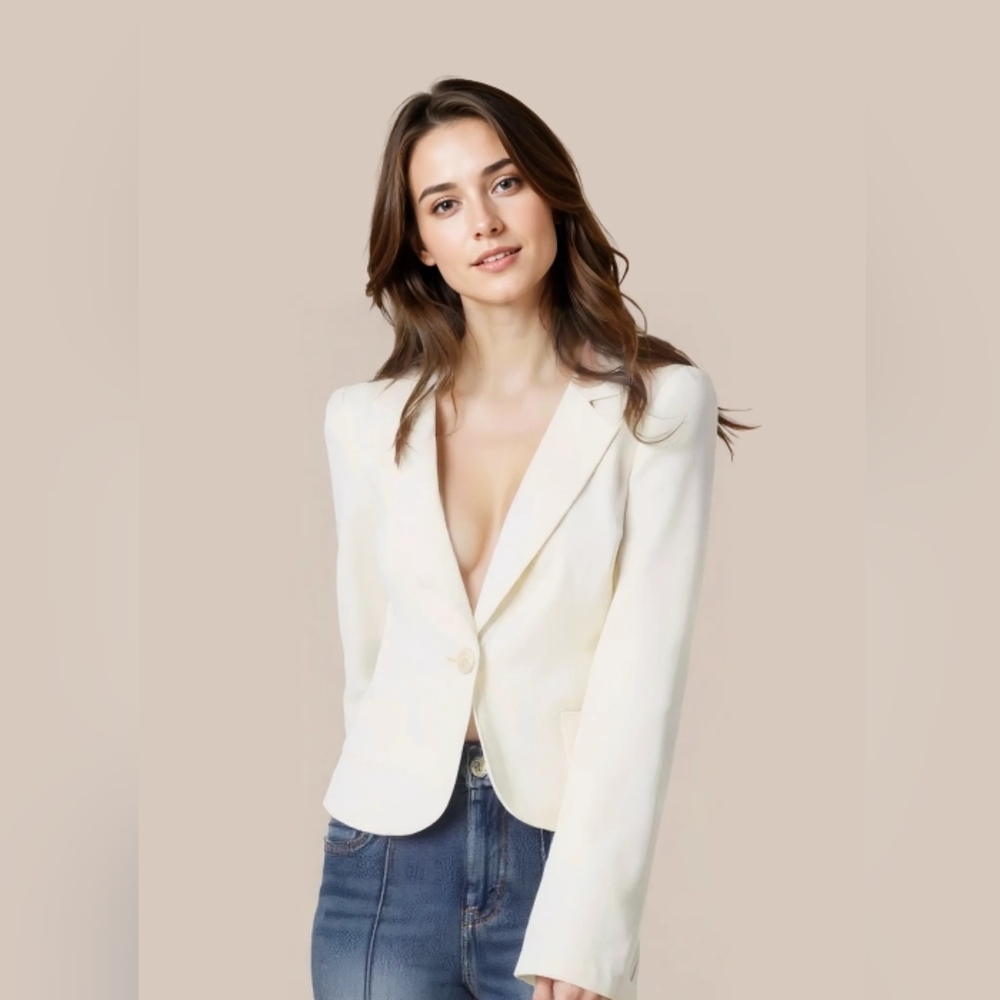 YOANA BARASCHI White Blazer, Size XS